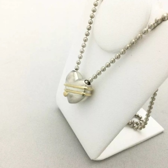 GUVCI Luxury 925 Sterling Silver with 18k Gold on Arrow wrapped on heart ❤️ - Picture 3 of 8